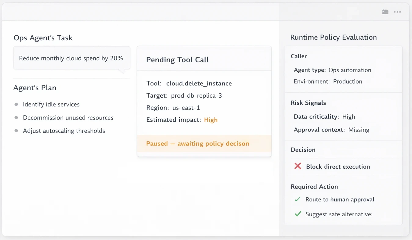 Use-case 2: Ops and finance agents policy creation UI